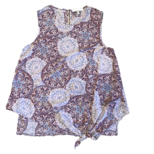Fourteenth Place Sleeveless High Low Bohemian Front Tie‎ Tank TopWomen's …